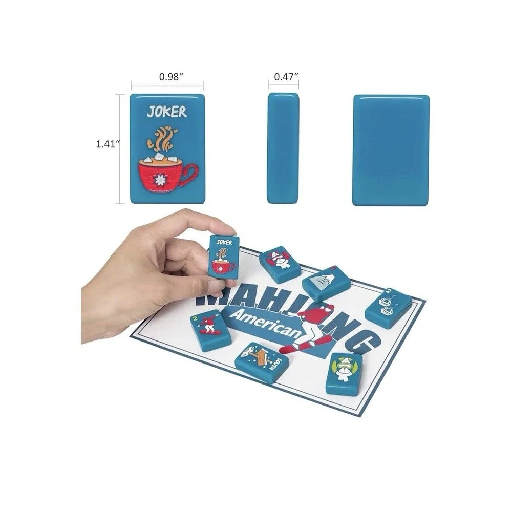 American Mahjong Tile Set with Carrying Bag and Accessories, 160 Acrylic Engrave